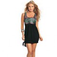 Vestido Mini Preto com Estampa em Poliviscose com Elastano - 237626 G RS$49,99
